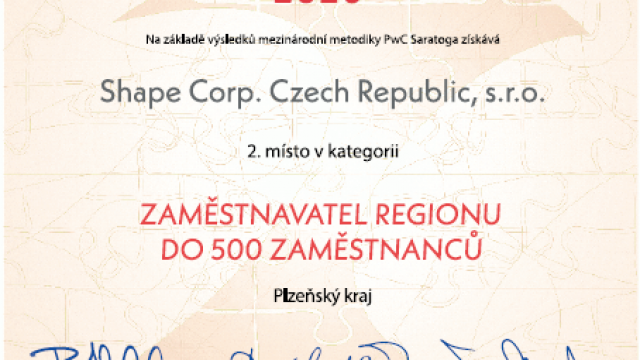 Bodujeme v soutěži Zaměstnavatel roku
